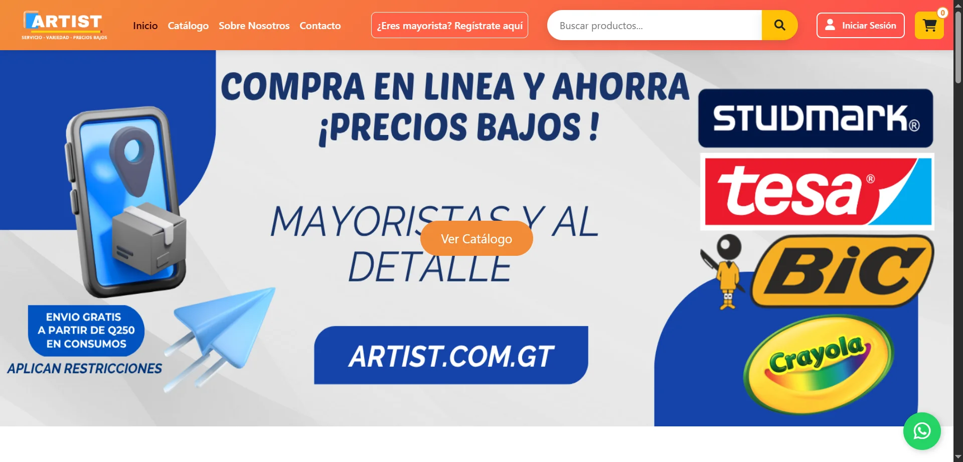 Tienda en línea artist.com.gt